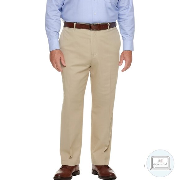 NEW IZOD American Chino Pants Classic Fit Wrinkle Free Flat Front Size 36x34 - Picture 1 of 12